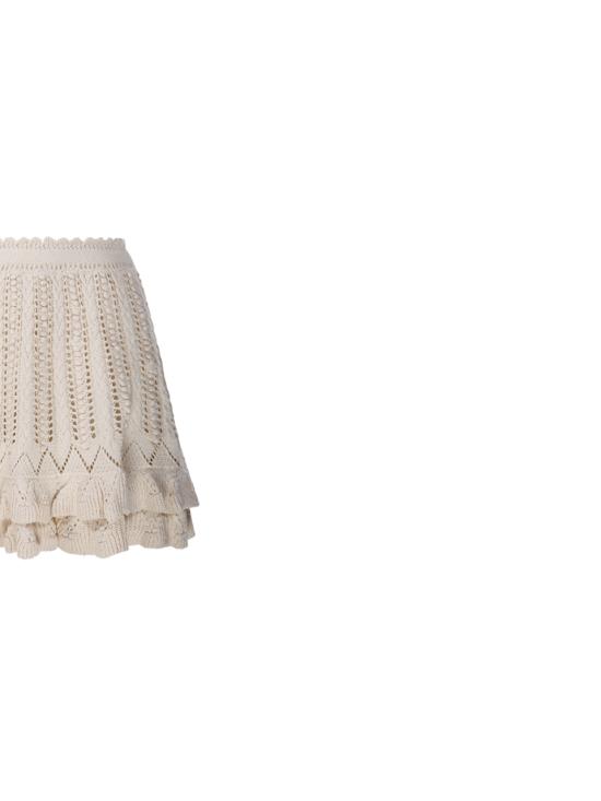 26SS 이자벨마랑에뚜왈 넬 플레어 프릴 코튼 니트 스커트 U0473FA D1L04E 23EC ECRU - ISABEL MARANT ETOILE