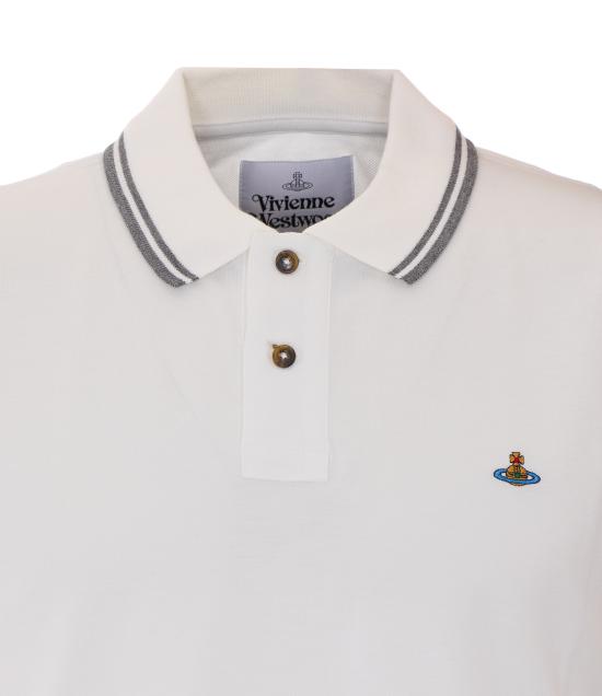 26FW 비비안웨스트우드 스크리블 체크 코튼 반팔 폴로 셔츠 2H01000Y J00AUA401 WHITE - VIVIENNE WESTWOOD