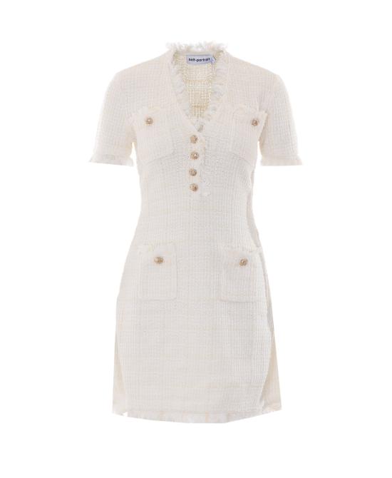 26FW 셀프 포트레이트 미디 원피스 146SA CREAM WHITE