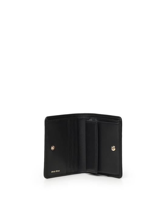 26FW 미우미우 마테라쎄 나파 가죽 반지갑 5MV204 AFPPF0002 BLACK - MIU MIU