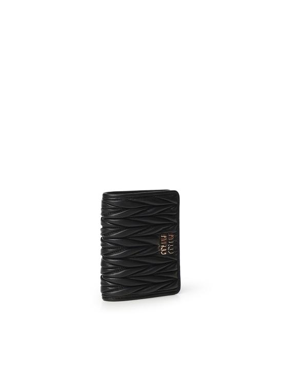 26FW 미우미우 마테라쎄 나파 가죽 반지갑 5MV204 AFPPF0002 BLACK - MIU MIU