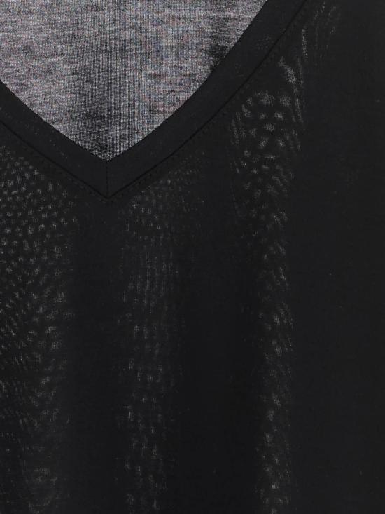 26FW 구찌 실크 저지 브이넥 티셔츠 866186 XJHVZ Black - GUCCI