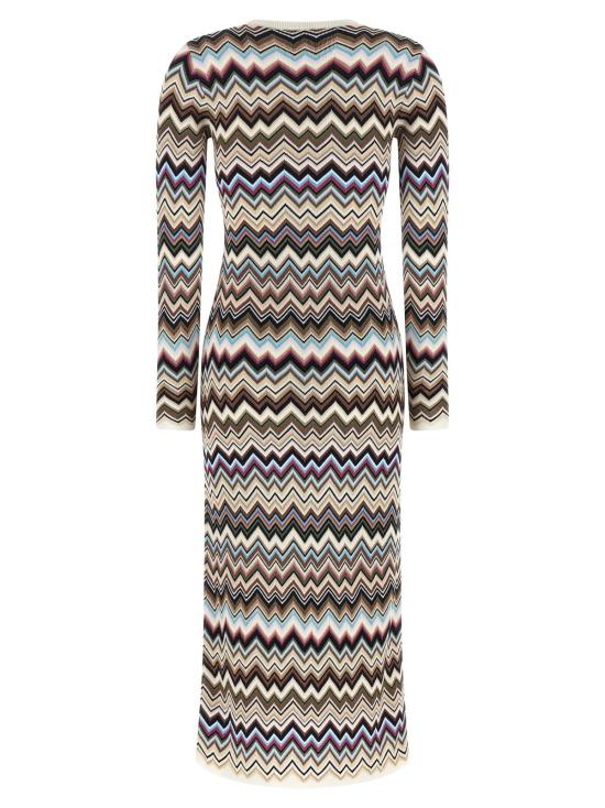  미소니 미디 원피스 미쏘니 멀티컬러 비스코스 미디 드레스 - MISSONI