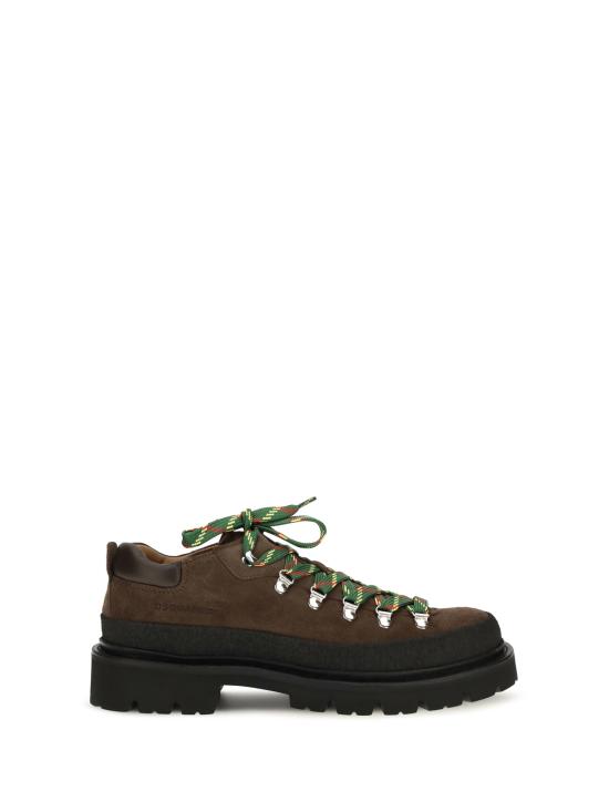  디스퀘어드2 스니커즈 Dsquared2 레이스업 스웨이드  다크 브라운 - DSQUARED2