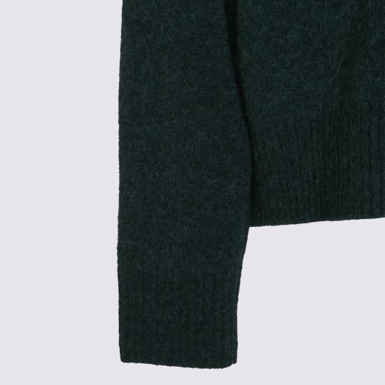 26FW 아미 빅 하트 로고 알파카 니트 가디건 UKC365 KN0135A279 DARK GREEN - AMI