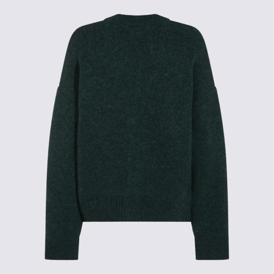 26FW 아미 빅 하트 로고 알파카 니트 가디건 UKC365 KN0135A279 DARK GREEN - AMI