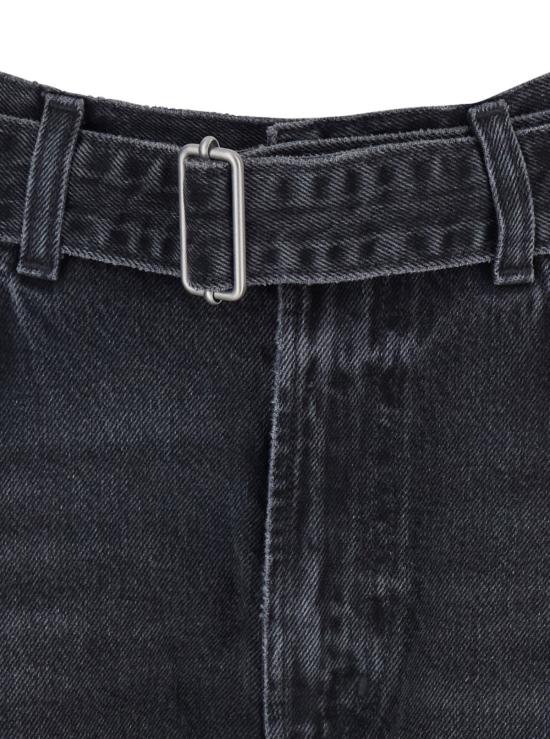  에이골디 데님 팬츠 벨트와 밑단 접힘이 있는 아골드 아케인 청바지, 재생 가능한 면 소재, 회색 - AGOLDE