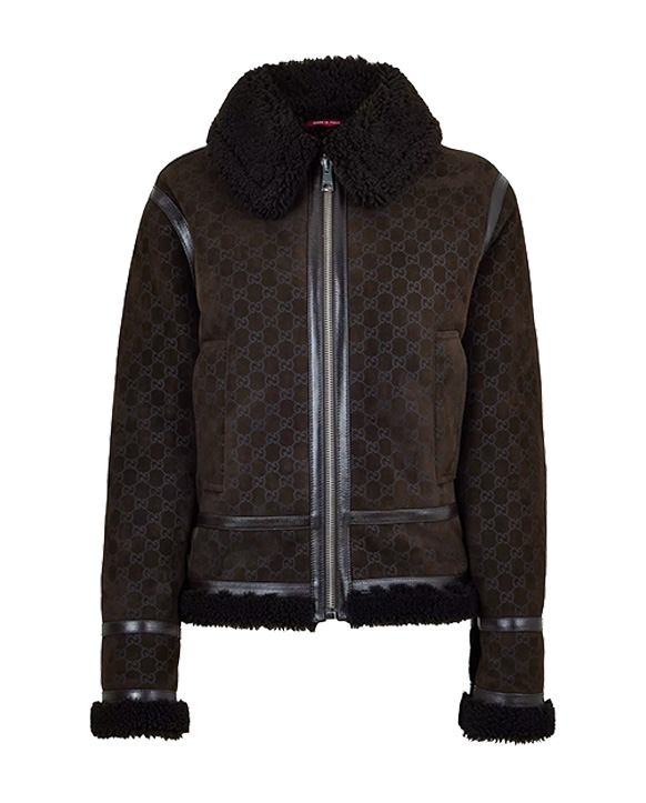 26FW 구찌 프린트 스웨이드 쉐어링 자켓 835526 BROWN