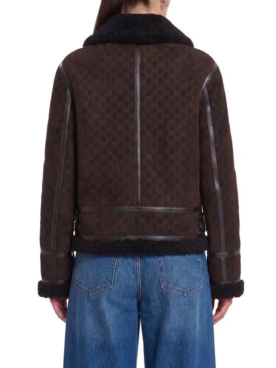 26FW 구찌 프린트 스웨이드 쉐어링 자켓 835526 BROWN - GUCCI
