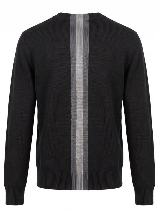 26FW 구찌 스트라이프 디테일 크루넥 울 스웨터 864572XKFG6 1062 BLACK DRK GREY - GUCCI