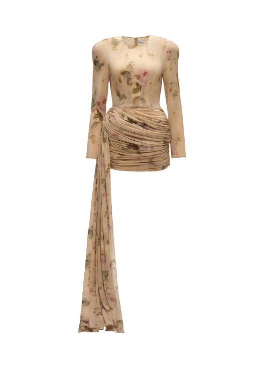26FW 마그다뷰트림 미디 원피스 144926 BEIGE PRINT
