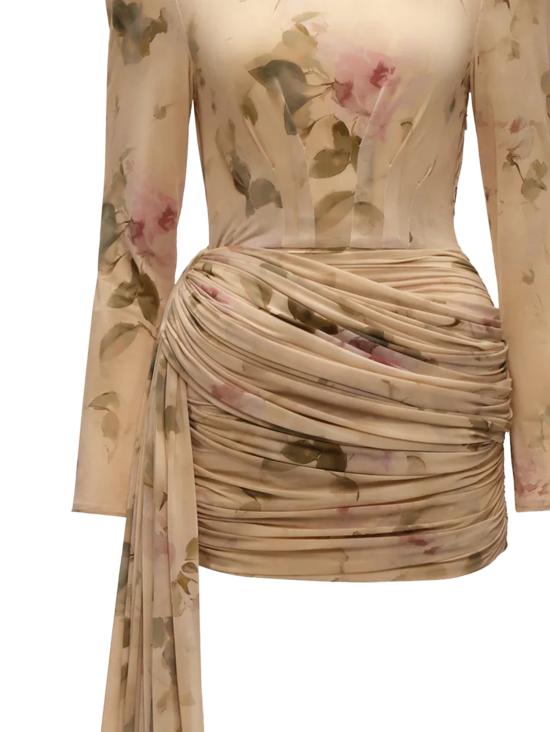 26FW 마그다뷰트림 미디 원피스 144926 BEIGE PRINT - MAGDA BUTRYM
