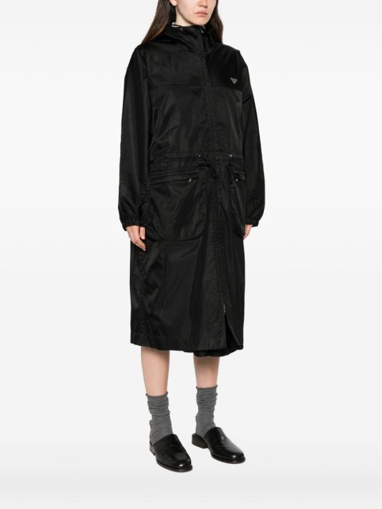 26FW 프라다 리나일론 드로스트링 코트 292388 1WQ8 F0002 BLACK DOM - PRADA