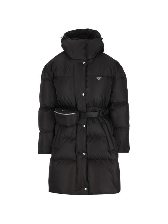 26FW 프라다 리나일론 벨티드 롱 다운 재킷 29Y395 1WQ8 F0002 BLACK DOM