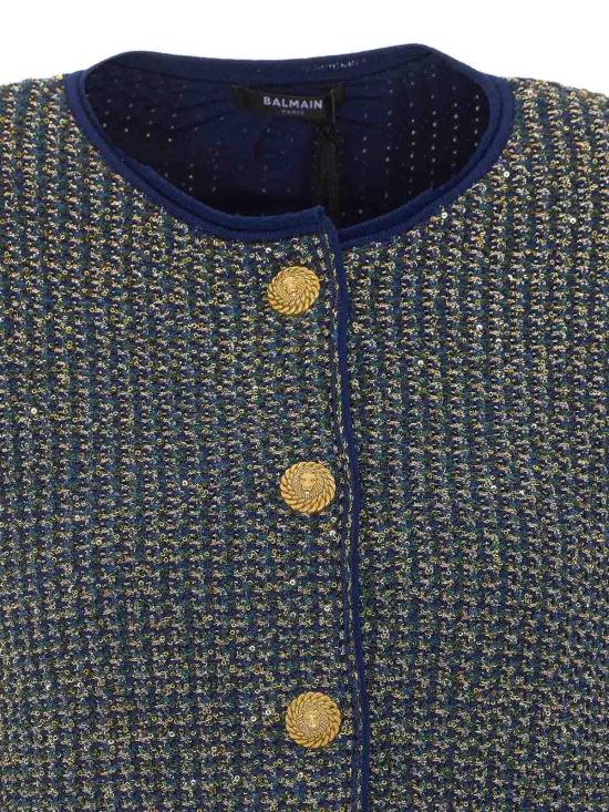 26FW 발망 가디건 HF1KL918KK13SQH BLUE - BALMAIN