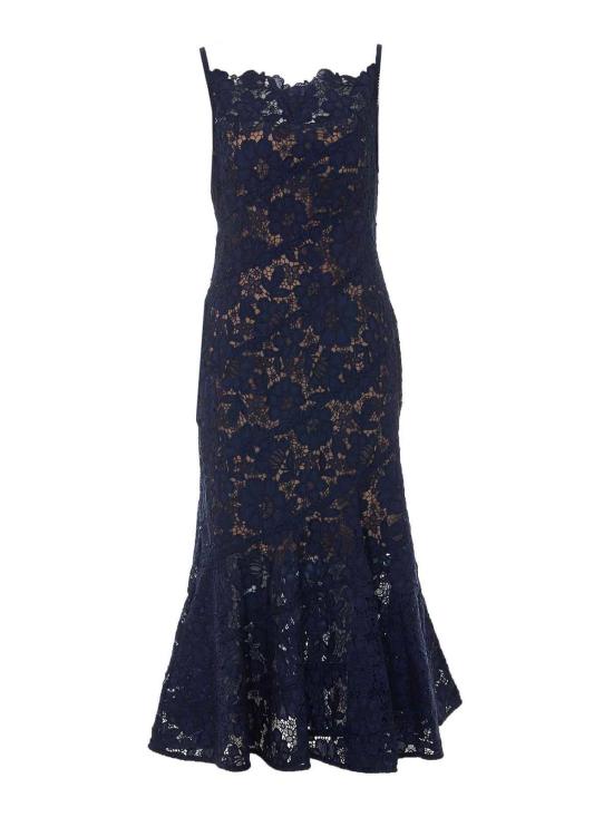 26FW 셀프 포트레이트 미디 스커트 043MNAVY BLUE