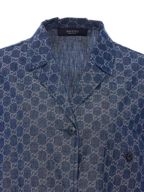 26FW 구찌 GG 코튼 데님 자카드 재킷 875438XDDG34011 BLUE - GUCCI