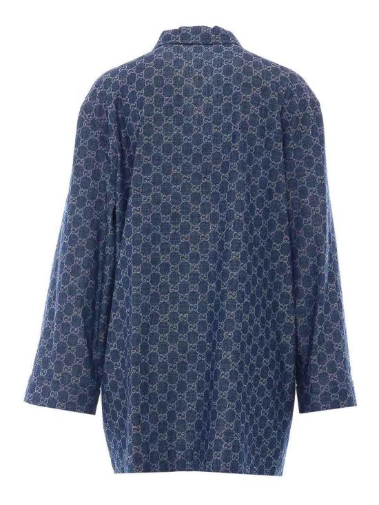 26FW 구찌 GG 코튼 데님 자카드 재킷 875438XDDG34011 BLUE - GUCCI