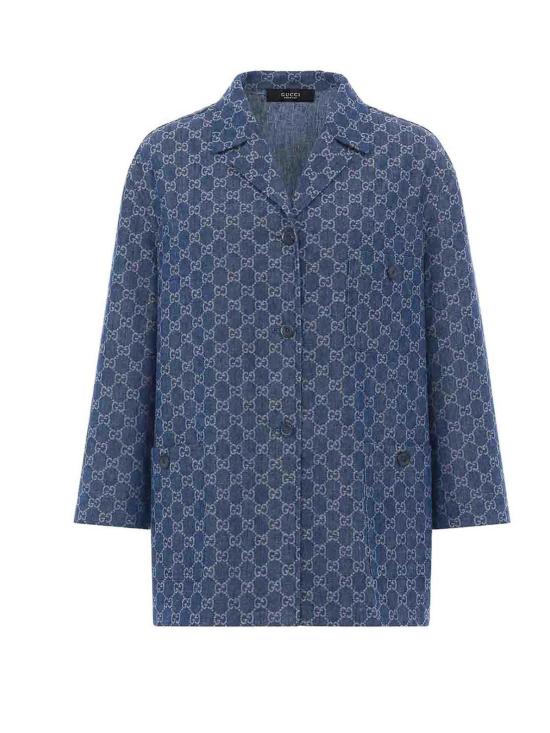 26FW 구찌 GG 코튼 데님 자카드 재킷 875438XDDG34011 BLUE