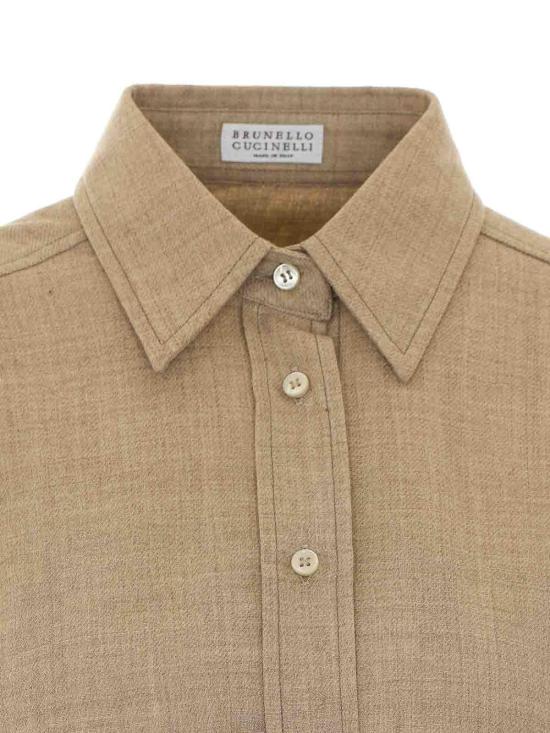 26FW 브루넬로 쿠치넬리 셔츠 MG550M1M06C1131 BEIGE - BRUNELLO CUCINELLI