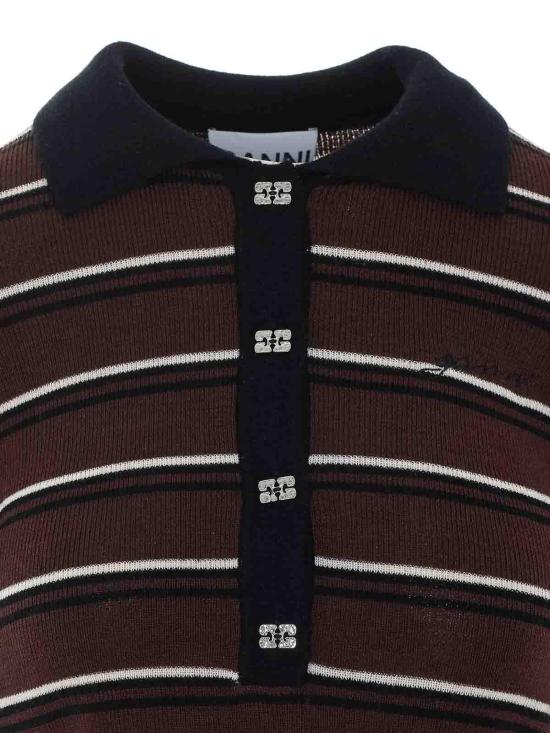 26FW 가니 폴로 티셔츠 A1170004999 BROWN - GANNI