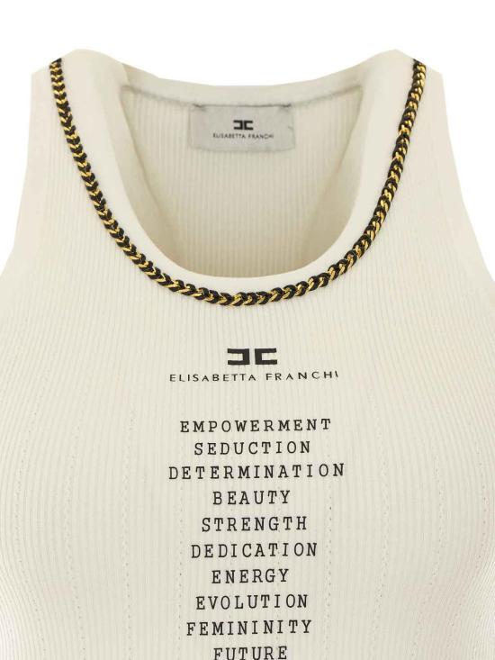 26FW 엘리자베타프랜치 민소매 티셔츠 TK10B66E2E72 WHITE - ELISABETTA FRANCHI