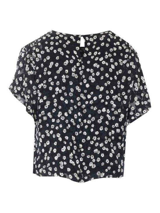 26FW 이자벨마랑 헤르반 프린티드 디보어 실크 탑 HT0962FAD3J14IBKEC BLACK - ISABEL MARANT