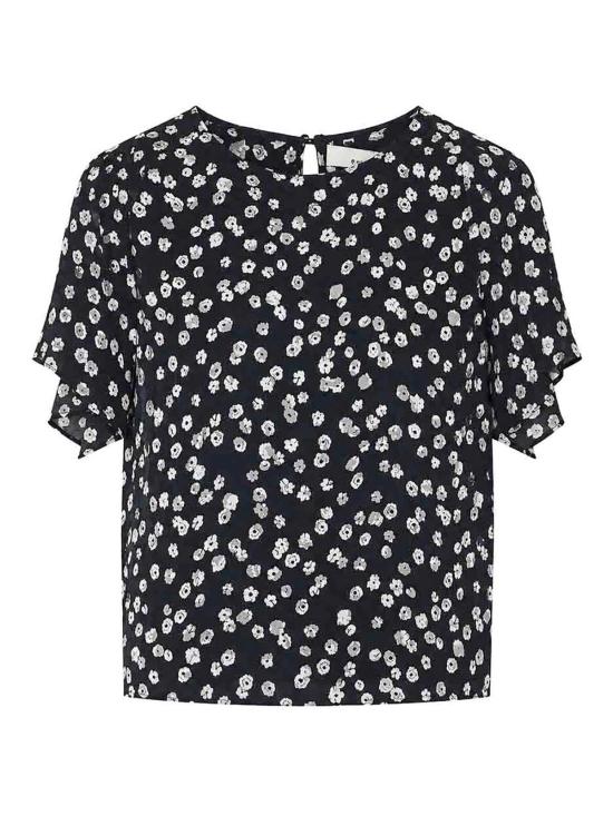 26FW 이자벨마랑 헤르반 프린티드 디보어 실크 탑 HT0962FAD3J14IBKEC BLACK