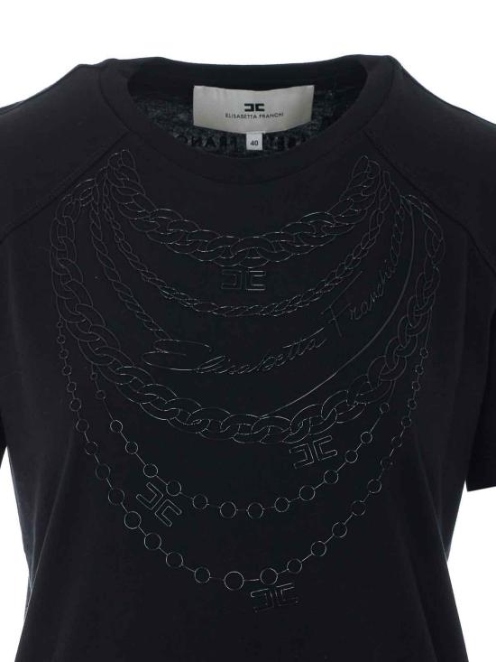 26FW 엘리자베타프랜치 반팔 티셔츠 MA66A66E2110 BLACK - ELISABETTA FRANCHI