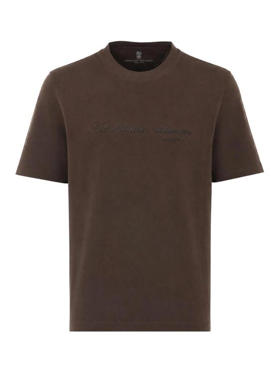 26FW 브루넬로 쿠치넬리 반팔 티셔츠 M0B138518C9768 BROWN