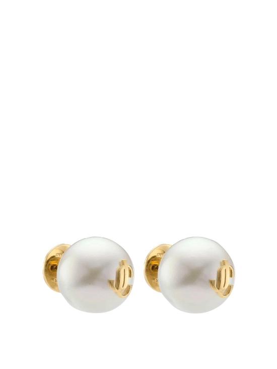 26FW 지미추 이어링 MAXIPEARLSTUDSDXQGOLDWHITE - JIMMY CHOO