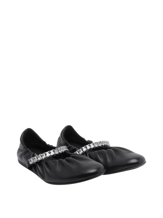 26FW 지미추 플랫 슈즈 JADEBALLERINAGKEBLACKCRYSTAL - JIMMY CHOO