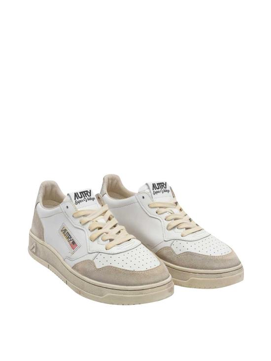 26FW 오트리 슈퍼 빈티지 메달리스트 로우 레더 스니커즈 AVLMLS75 WHITE - AUTRY