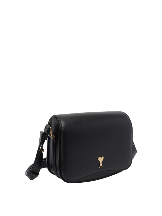 26FW 아미 스몰 하트 로고 글레이즈드 레더 파리 백 ULL717AL02080015 BLACK - AMI