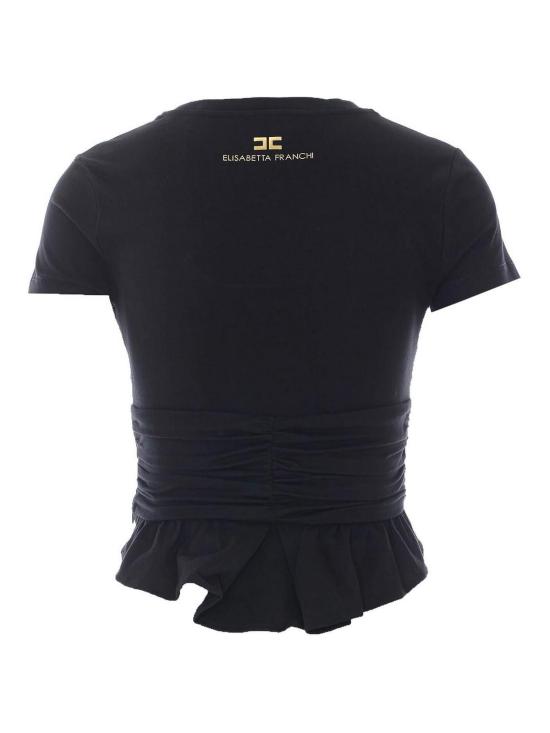 26FW 엘리자베타프랜치 반팔 티셔츠 MA00366E2110 BLACK - ELISABETTA FRANCHI