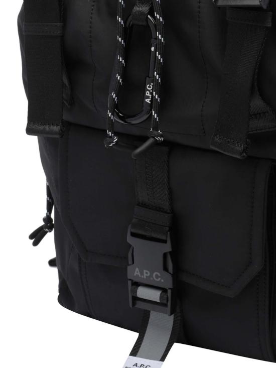 26FW 아페쎄 로고 프린트 버클 플랩 백팩 PAAGEH62631LZZ BLACK - A.P.C.