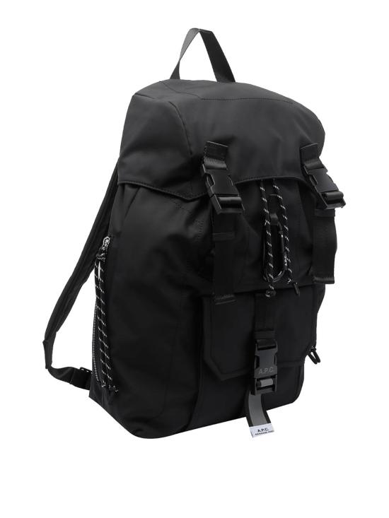 26FW 아페쎄 로고 프린트 버클 플랩 백팩 PAAGEH62631LZZ BLACK - A.P.C.