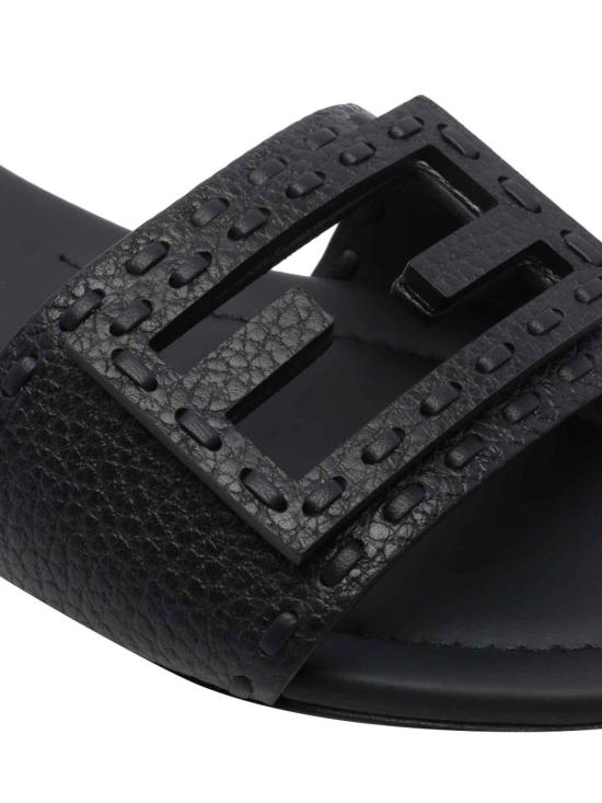 26FW 펜디 바게트 시에나 레더 슬라이드 8R8136AQY2F0QA1 BLACK - FENDI