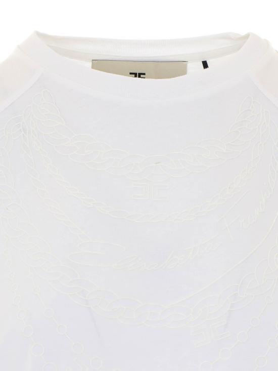 26FW 엘리자베타프랜치 반팔 티셔츠 MA66A66E2270 WHITE - ELISABETTA FRANCHI