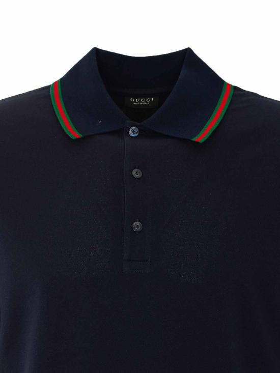 26FW 구찌 코튼 저지 피케 폴로 셔츠 872468XJHX54816 BLUE - GUCCI