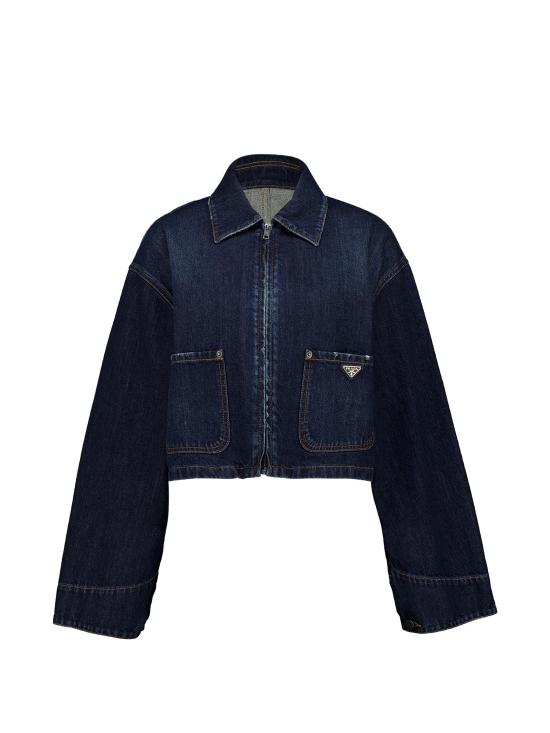 26FW 프라다 코튼 데님 집업 재킷 GFB356SOOO19VI F0008 BLEU