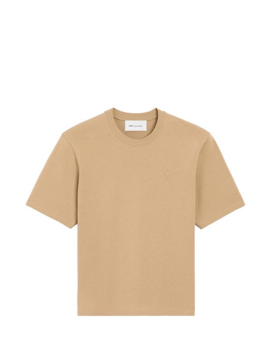 26FW 아미 하트 로고 코튼 자수 티셔츠 UTS341726 A184 BEIGE MASTIC