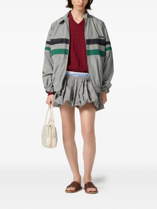 26FW 미우미우 텍 실크 블루종 자켓 ML1522SOOO163N F0112 PIOMBO - MIU MIU