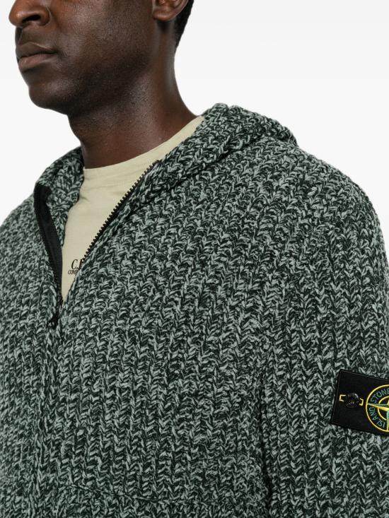 26FW 스톤 아일랜드 몰리네 코튼 세닐 루즈핏 후드 집업 L2S155100065S0N16 V0M5S DARK GREEN - STONE ISLAND