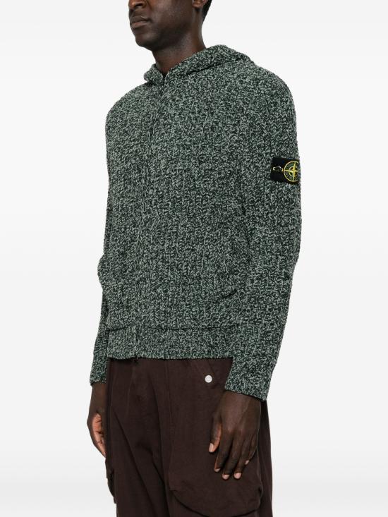 26FW 스톤 아일랜드 몰리네 코튼 세닐 루즈핏 후드 집업 L2S155100065S0N16 V0M5S DARK GREEN - STONE ISLAND