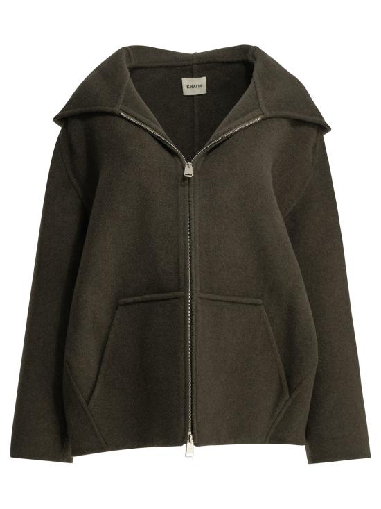 26FW 케이트 돌렘 울 블렌드 후드 자켓 6243547716 GREEN