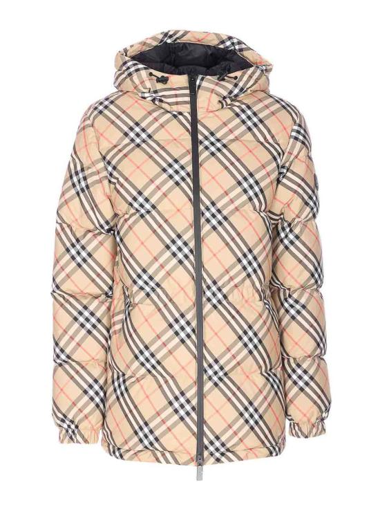 25FW 버버리 체크 나일론 후드 푸퍼 자켓 8110240 BEIGE
