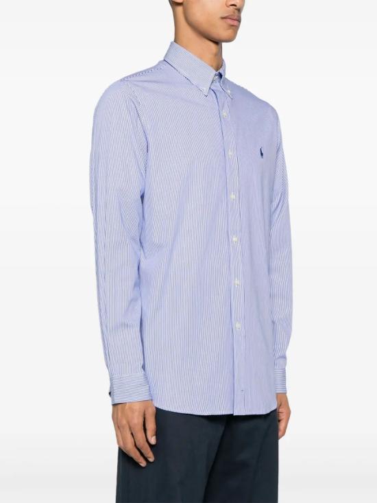 26FW 폴로 랄프로렌 커스텀 핏 코튼 포플린 포니 로고 셔츠 710928255007 BLUEWHITE - POLO RALPH LAUREN
