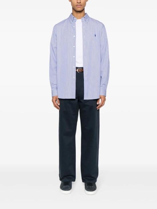 26FW 폴로 랄프로렌 커스텀 핏 코튼 포플린 포니 로고 셔츠 710928255007 BLUEWHITE - POLO RALPH LAUREN