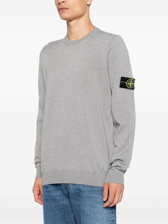 26FW 스톤 아일랜드 라이트 RWS 퓨어 울 크루넥 스웨터 L2S155100071S00C4 V0M49 ASHGREYML - STONE ISLAND
